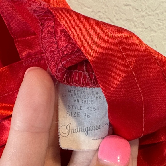 Vintage lingerie red cami slip top - Picture 2 of 4